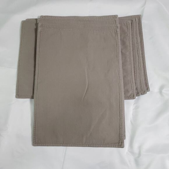 Placemats Set of 8 Reversible Light Blue Teal Gray Twill Soft Brushed Soft 18x13 - Picture 8 of 11